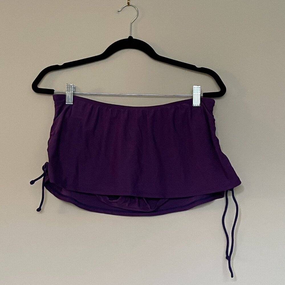 2 Piece Tankini Purple Green Black Medium - Picture 5 of 10